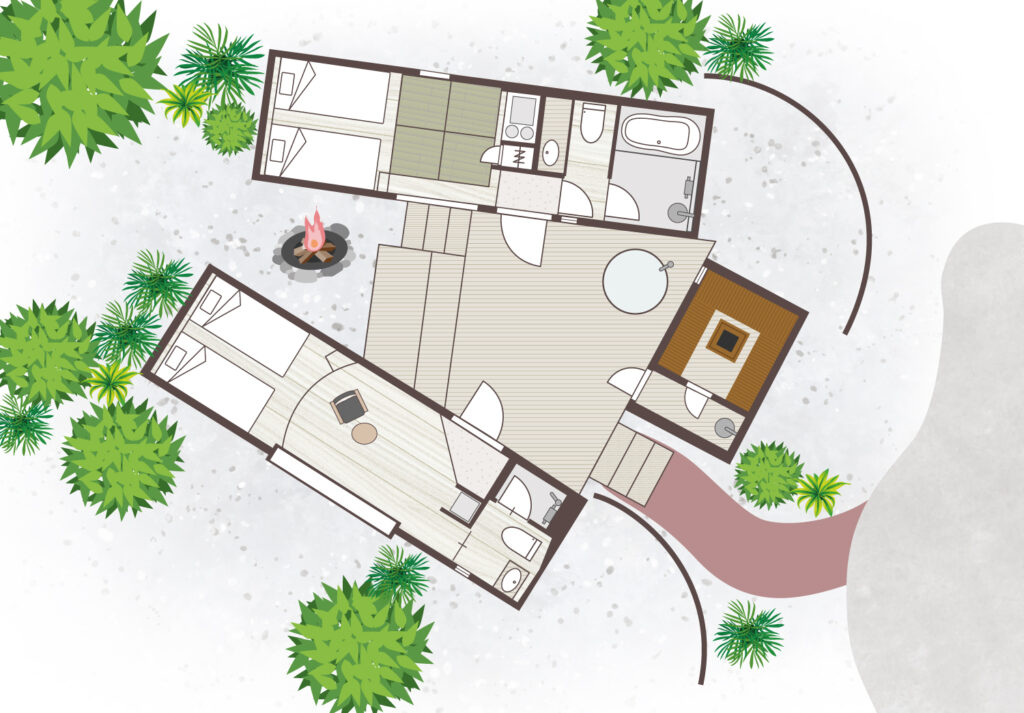 BLANC FUJI「Suite Villa -Sauna-」客室の間取り図