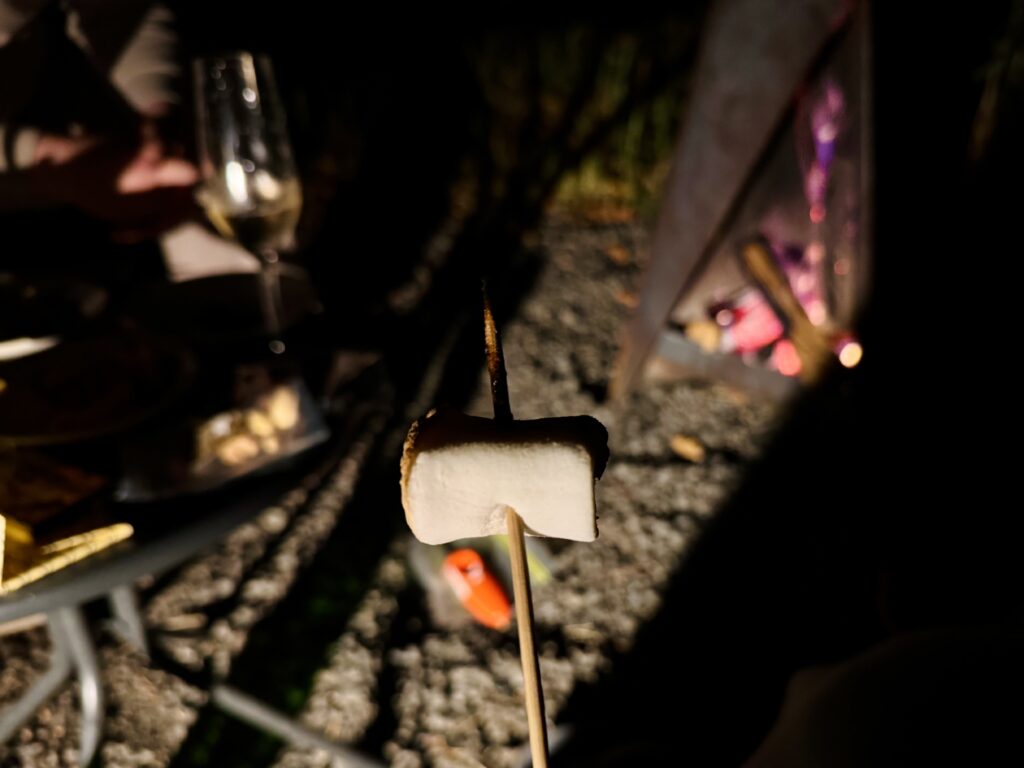 BLANC FUJI Suite Villa 焚き火でマシュマロを焼いてみた