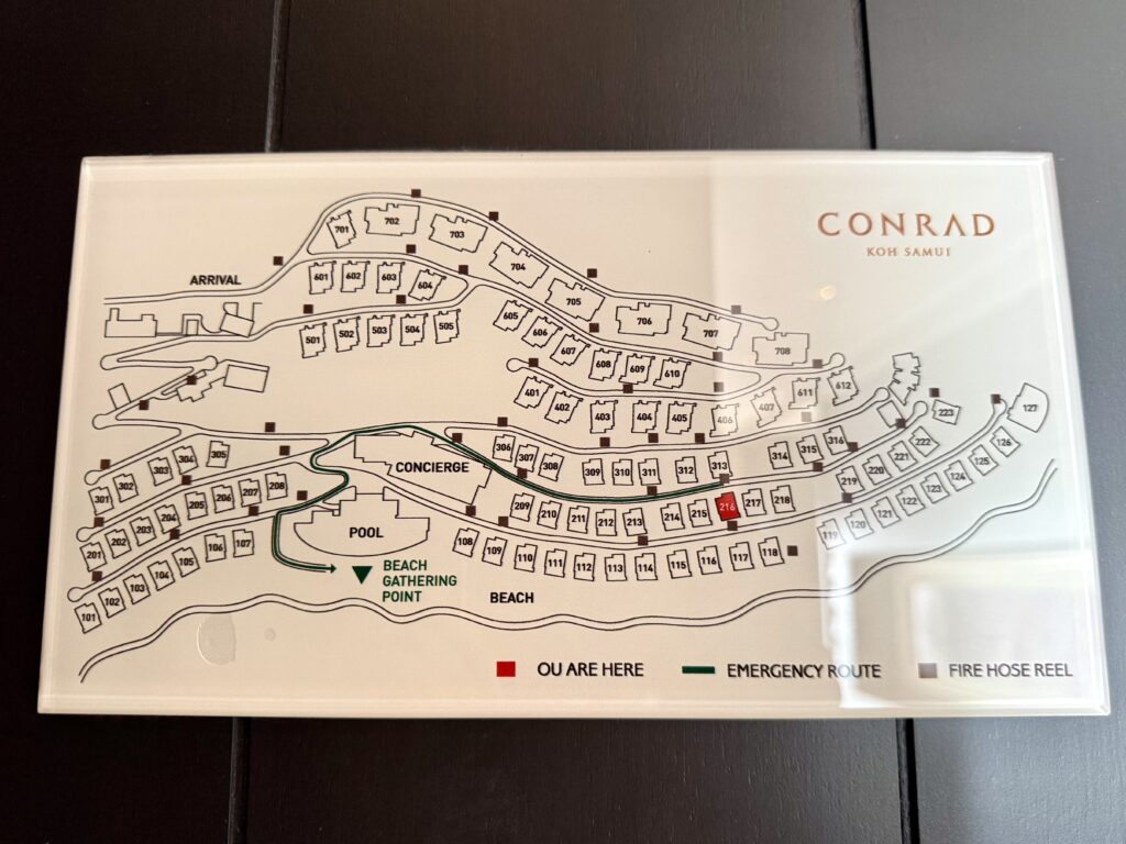 コンラッドコサムイの客室マップ