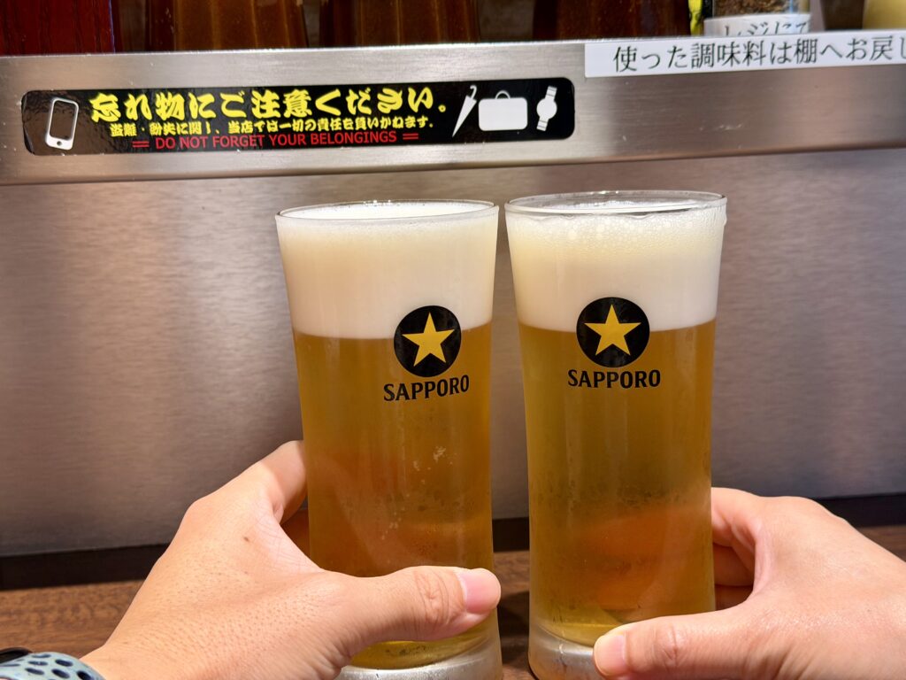 東京レガシーハーフマラソン2025 完走後お疲れ様ビール