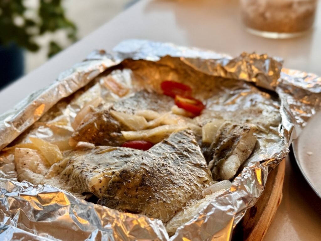 コンラッドコサムイ アズール バラマンディのホイル焼き