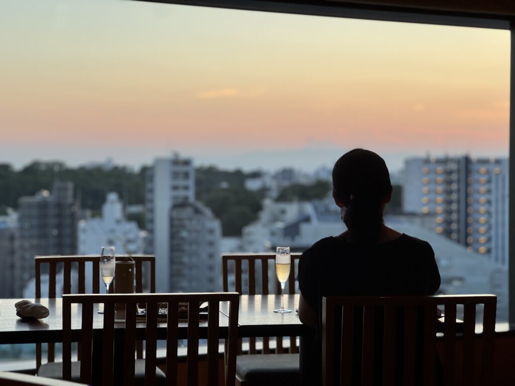 ホテル雅叙園東京 エグゼクティブラウンジからの夕景