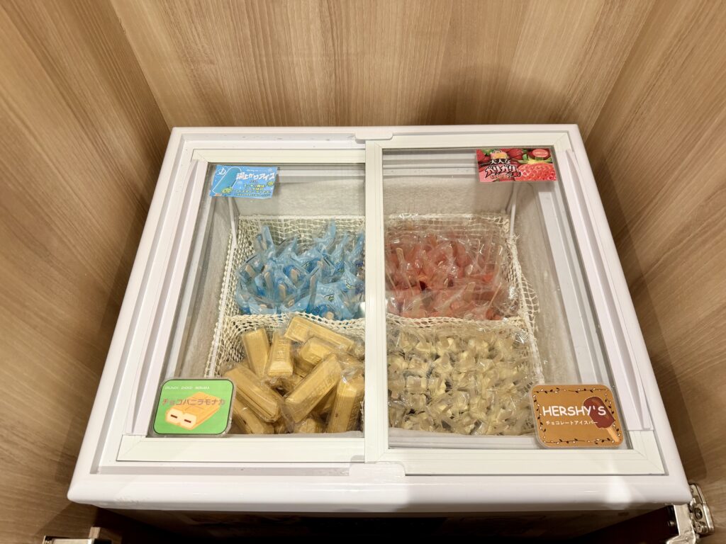 ドーミーイン東京八丁堀の湯上がりサービス アイス