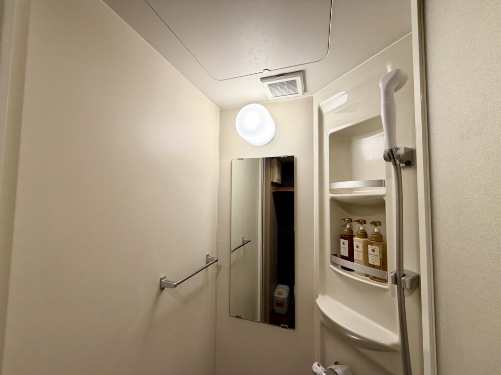 ドーミーイン東京八丁堀のダブル（デスクタイプ）客室のシャワールーム