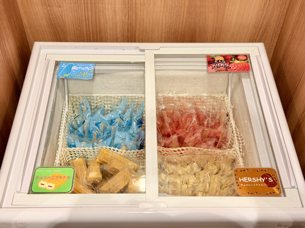 ドーミーイン東京八丁堀の湯上がりサービス アイス