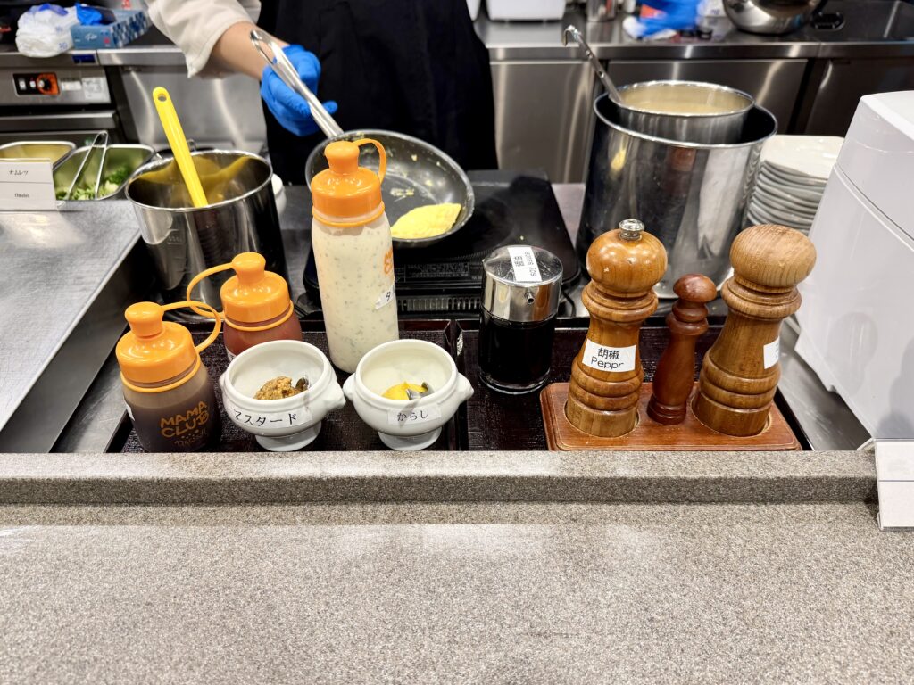 ドーミーイン東京八丁堀の朝食 調味料