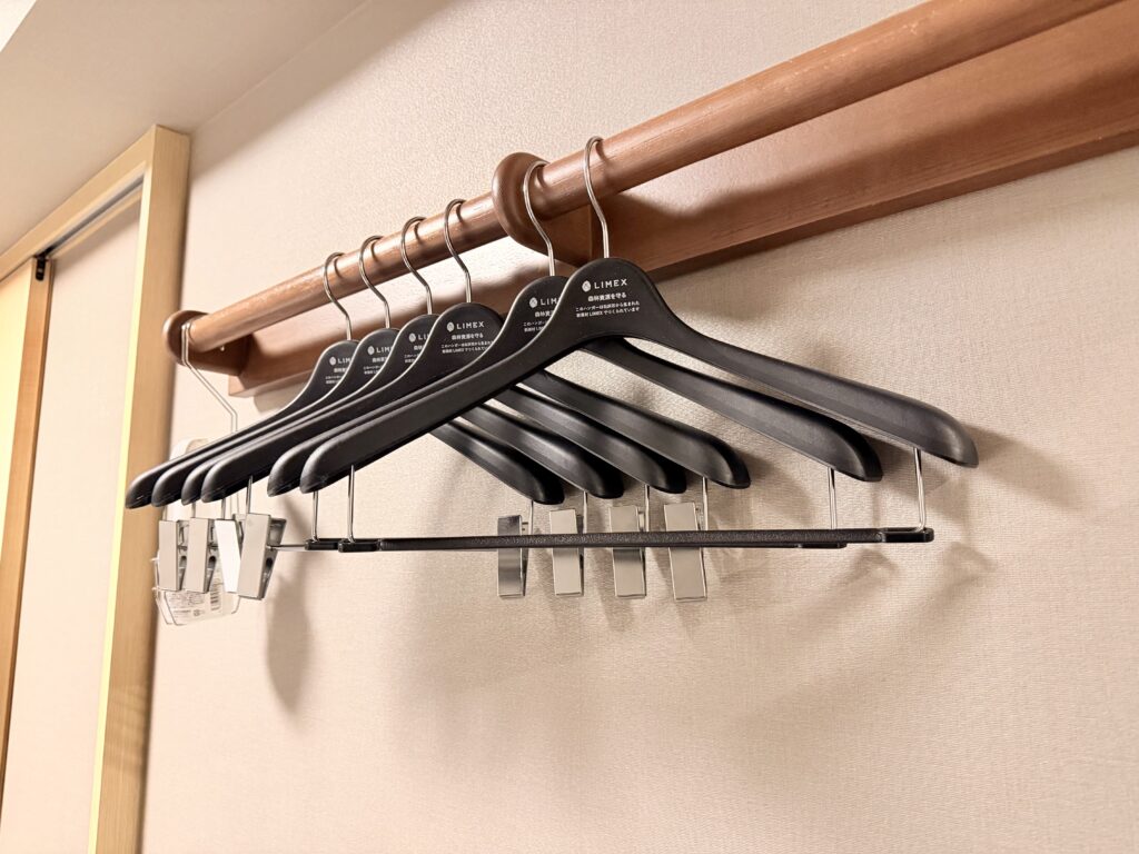 ドーミーイン東京八丁堀のオープンクローゼット