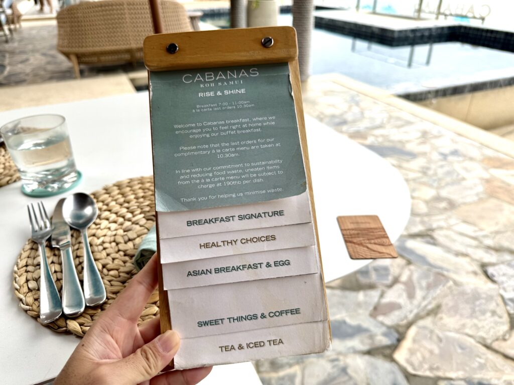 サムイ島のマラスカサムイ アラカルトメニュー