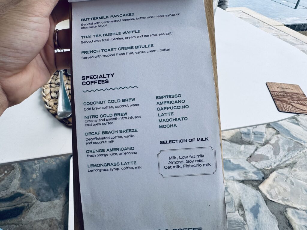 サムイ島のマラスカサムイ アラカルトメニュー スイーツとコーヒー