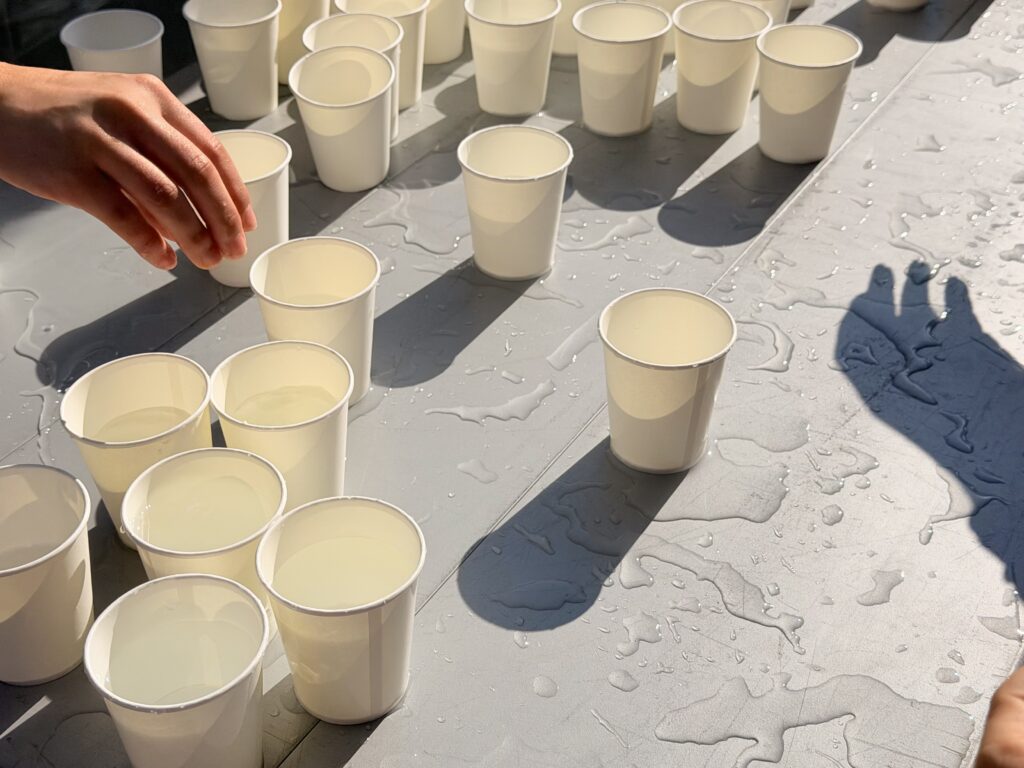 フロストバイトロードレース 給水エリアの様子