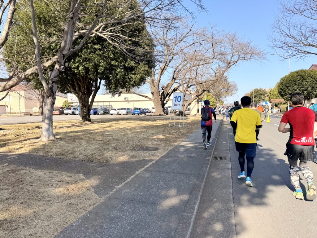 フロストバイトロードレース 10km地点通過