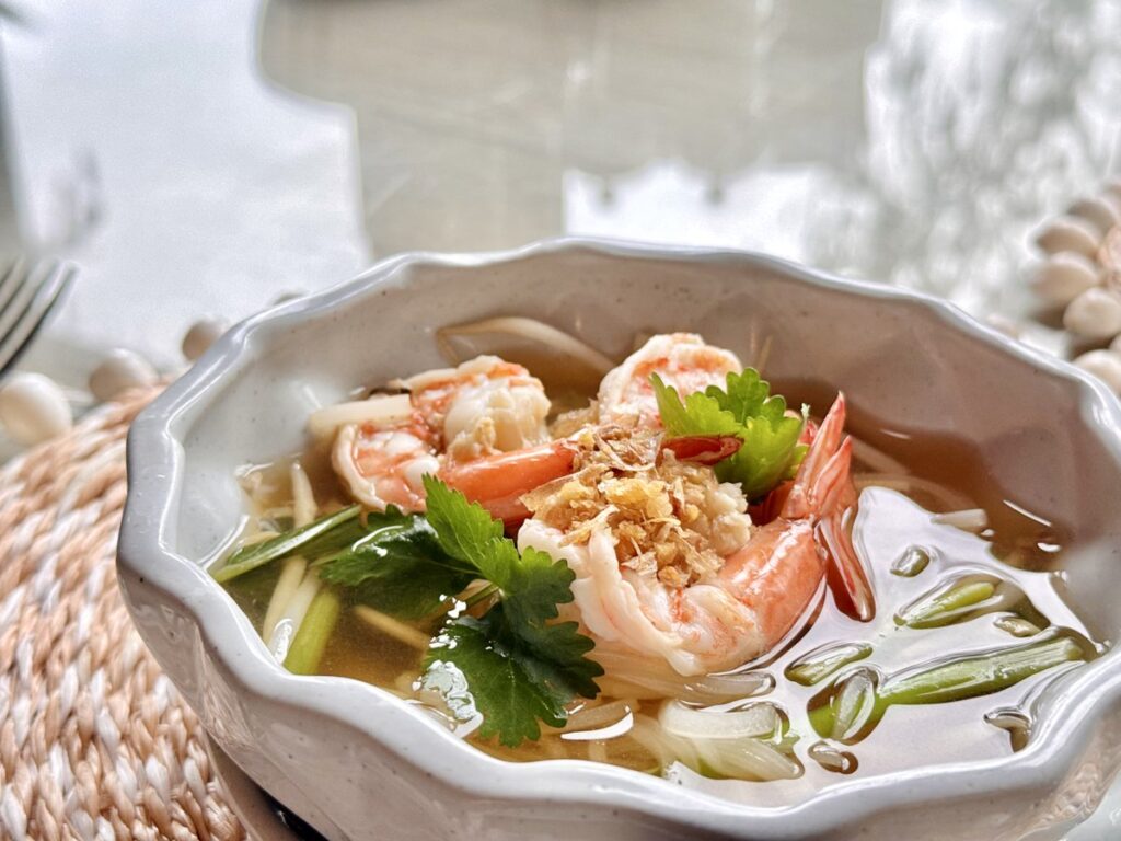 ケープファーンホテル 朝食のRice Noodle Soup(クイッティアオ)