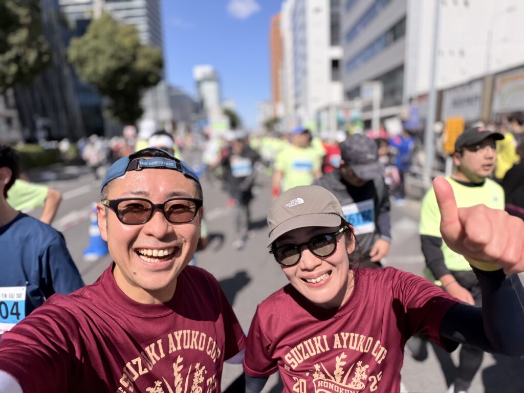 名古屋シティマラソン ゴールで記念撮影