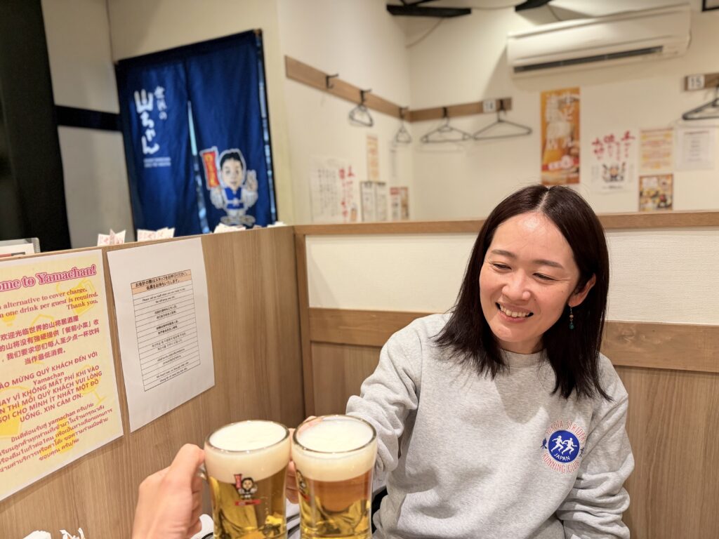 世界の山ちゃん本店 名古屋シティマラソン完走後に乾杯