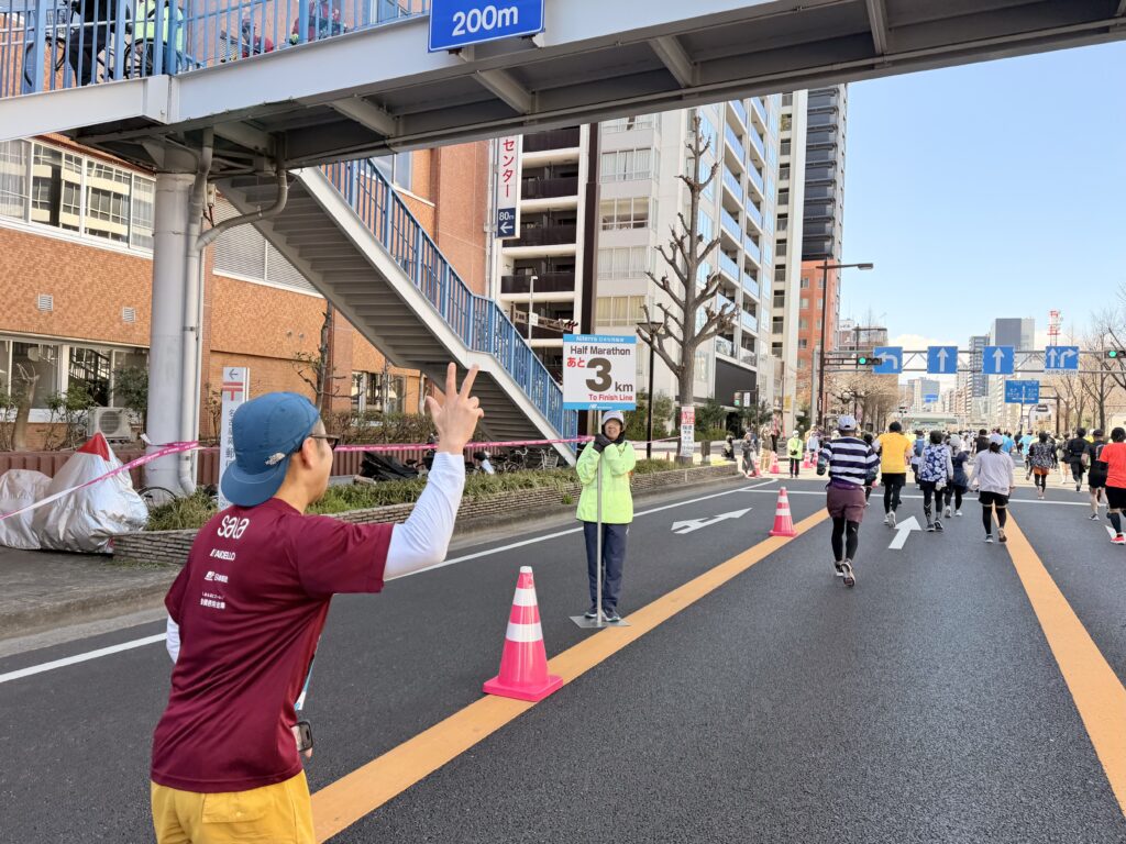名古屋シティハーフマラソン 残り3km地点を通過