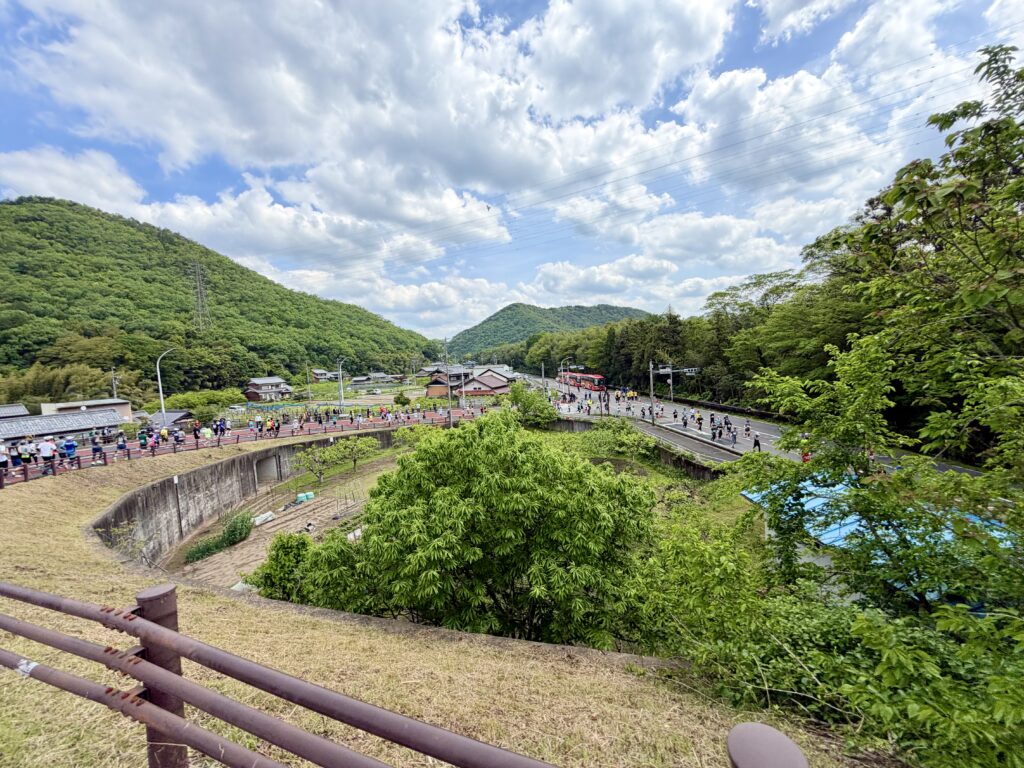 ぎふ清流ハーフマラソン 千鳥橋を渡った先の円形の下り