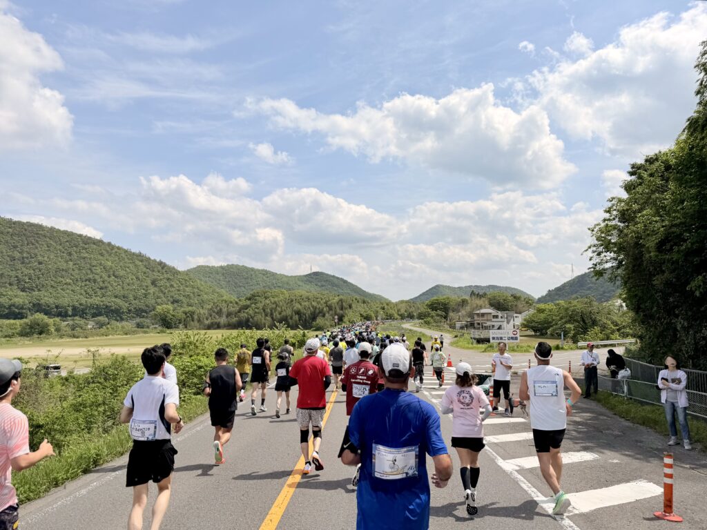 ぎふ清流ハーフマラソン 11km過ぎの様子