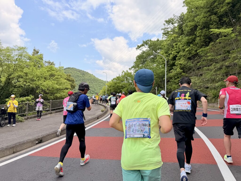 ぎふ清流ハーフマラソン 千鳥橋への登り
