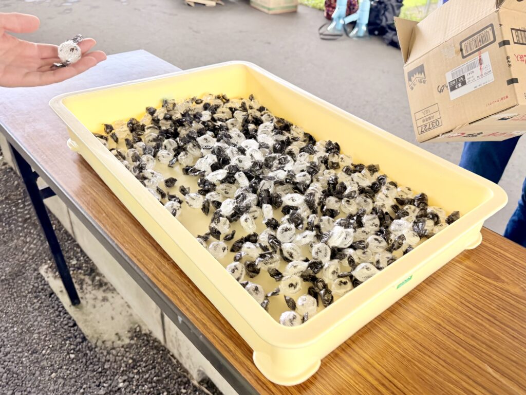 ぎふ清流ハーフマラソン 16km地点の給食は塩飴