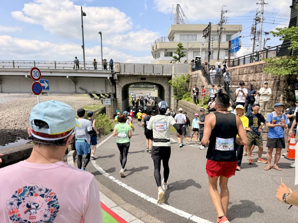 ぎふ清流ハーフマラソン 長良川プロムナードの様子