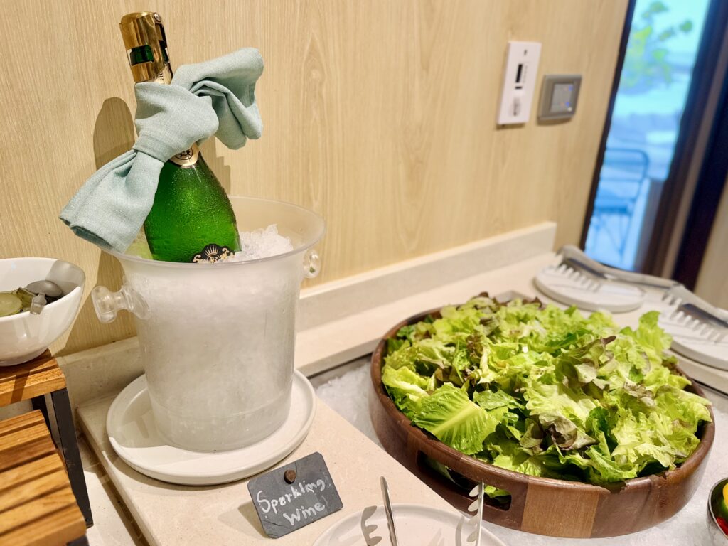 サムイ島のマラスカサムイ 朝食のスパークリングワイン
