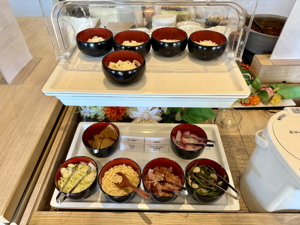 ドーミーイン岐阜駅前 朝食 きしめんとトッピング