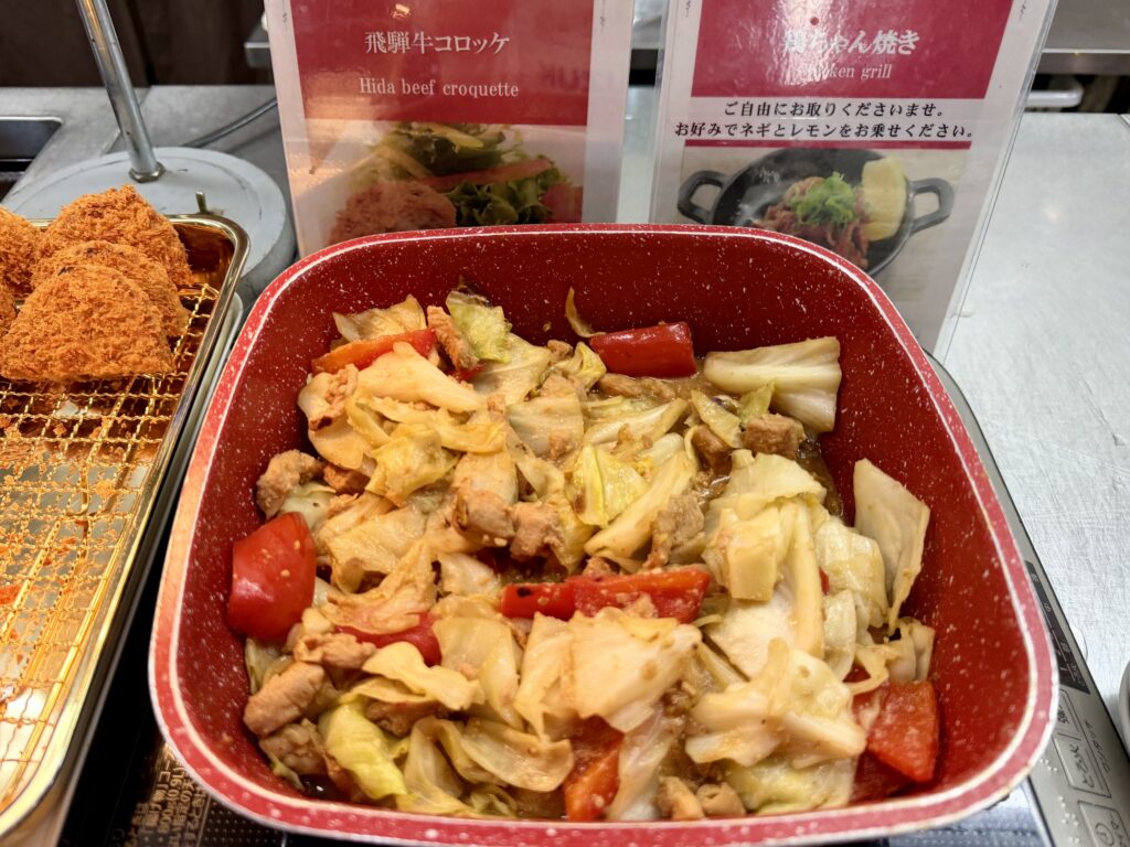 ドーミーイン岐阜駅前の朝食 鶏ちゃん焼き