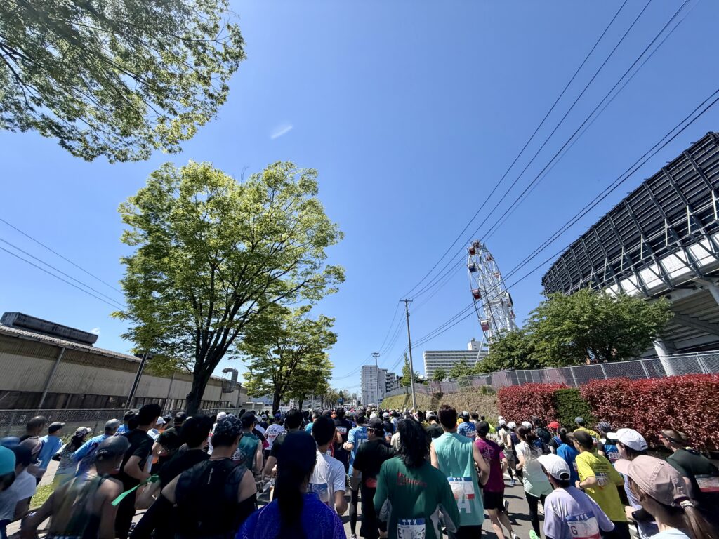 仙台国際ハーフマラソン スタート後の渋滞