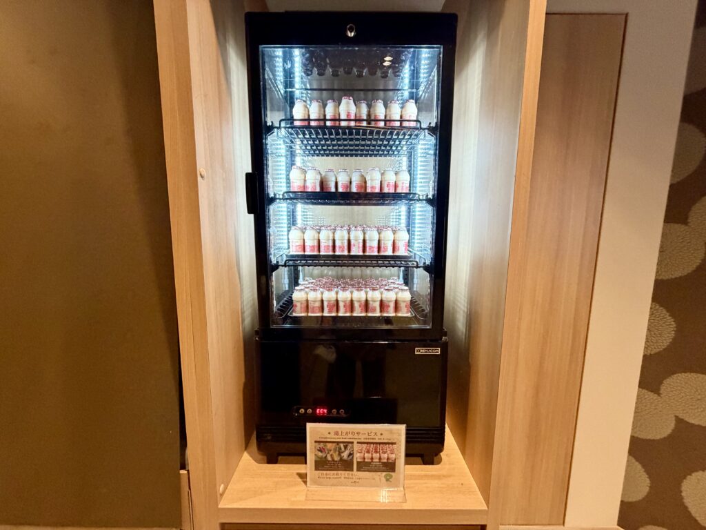 御宿野乃仙台 湯上がりサービス 乳酸菌飲料