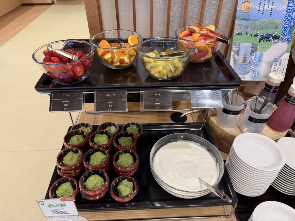 御宿野乃仙台 朝食 フルーツ