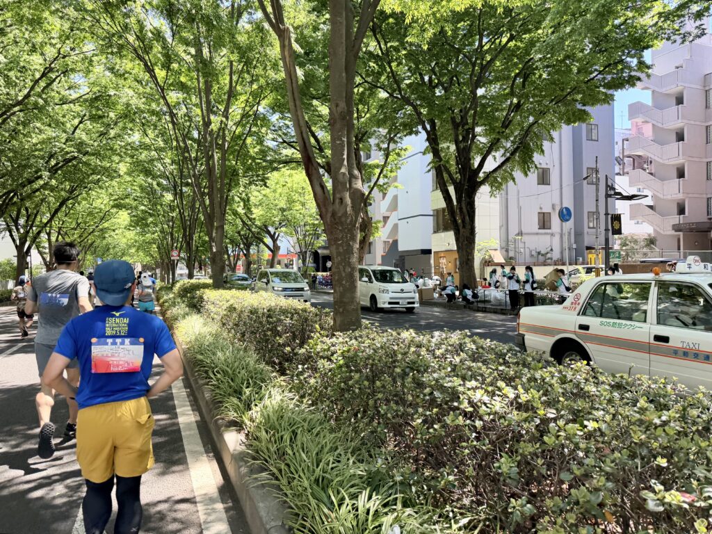 仙台国際ハーフマラソン 青葉通りへ戻ってきた 交通規制解除