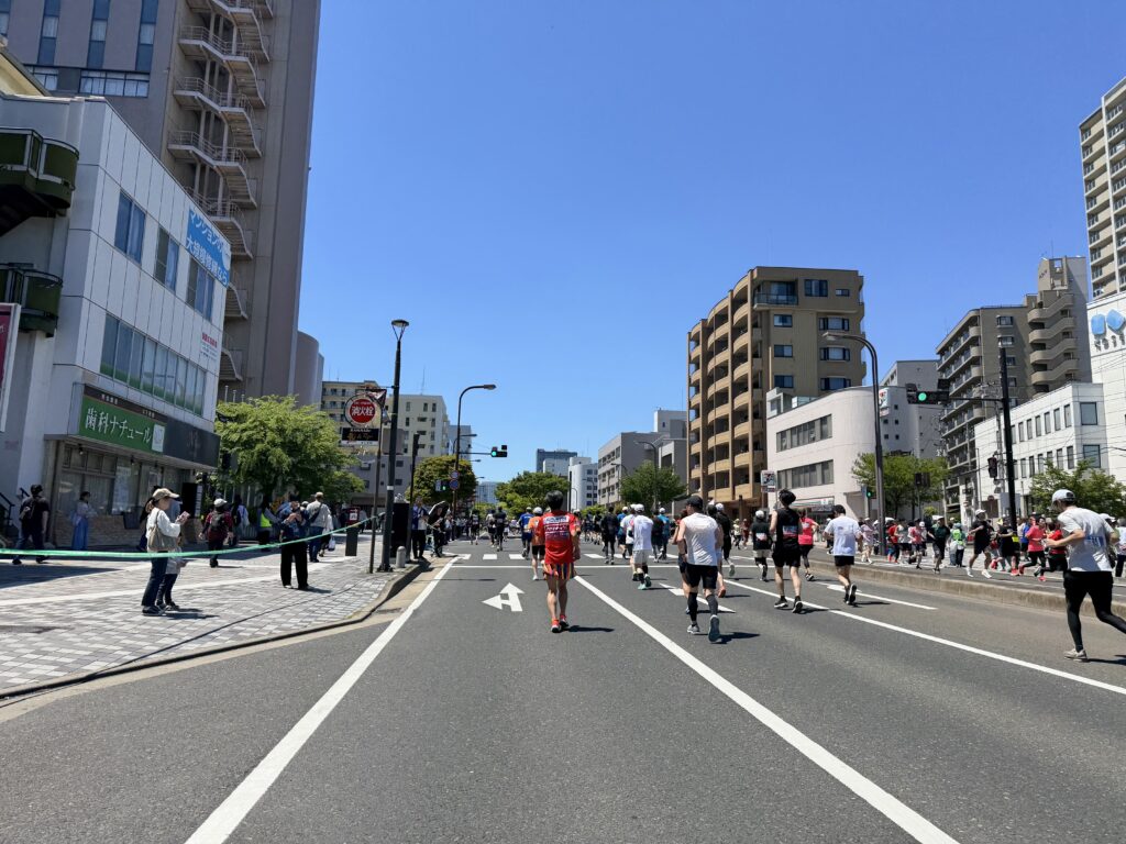 仙台国際ハーフマラソン 宮城野通の登り