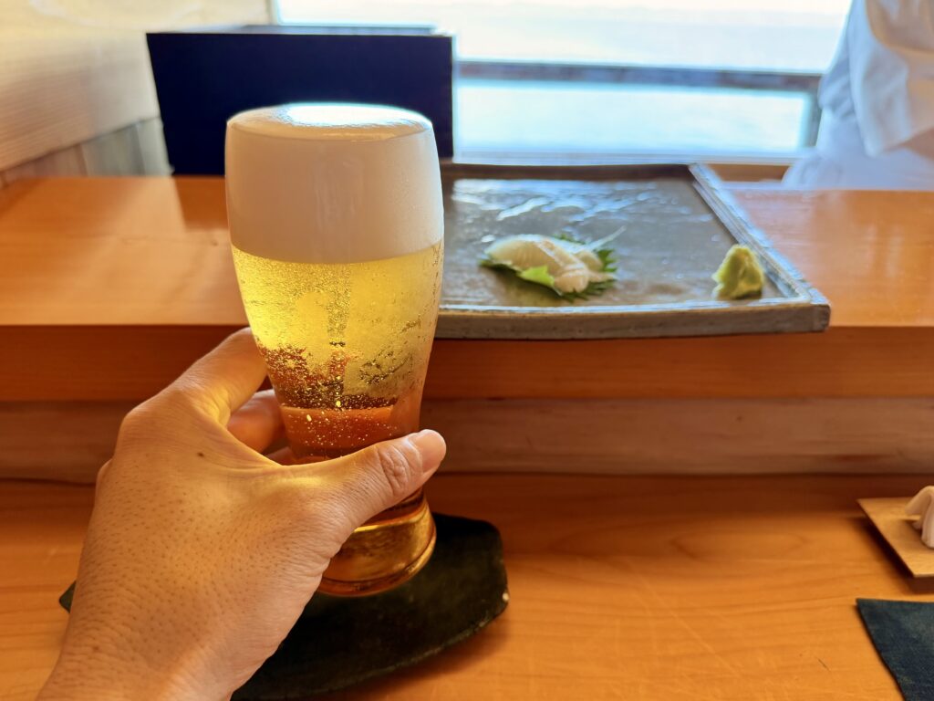 ガンツウ_鮨ランチ_ビール